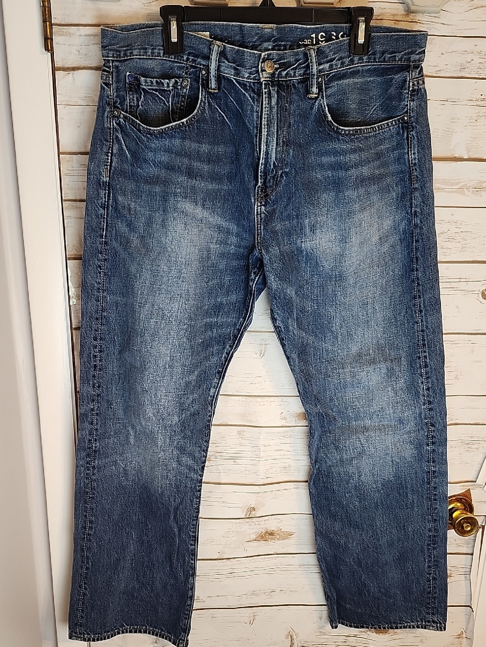 GAP Men's Loose Fit Vintage Medium Blue Straight Jeans 35x32
